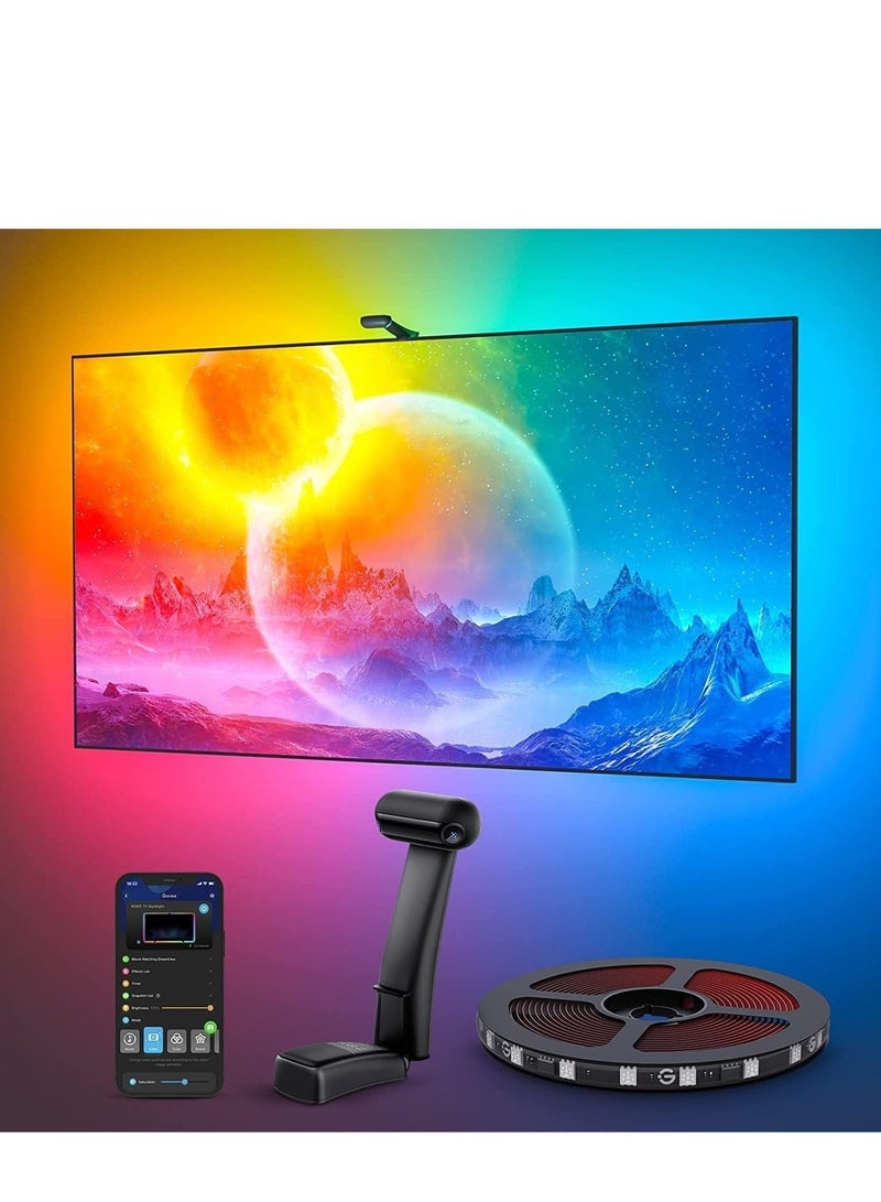 Envisual TV Backlight T2 with Dual Cameras, 11.8ft RGBIC Wi-Fi TV LED Backlights for 55-65 inch TVs, Double TV Light Beads, Adapts to Ultra-Thin TVs, Smart App Control, Music Sync, H605C - Image 1